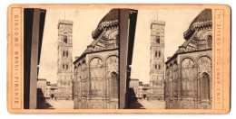Stereo-Foto Giacomo Brogi, Firenze, Ansicht Firenze, Torre Di Giotto  - Stereoscoop