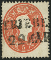 ÖSTERREICH 20 O, 1860, 5 Kr. Rot, L2 TRIEBE, Pracht - Sonstige & Ohne Zuordnung