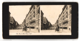 Stereo-Fotografie Unbekannter Fotograf, Ansicht Genf, Rue Du Mont Blanc, Strassenpartie  - Fotos Estereoscópicas