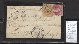 France - Lettre Chargée - Versailles  GC4158 - Valeur Déclarée - Yvert 32 + 55 - 1849-1876: Période Classique