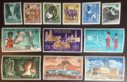 Uganda 1962 Independence Definitives Set Animals Plants MNH - Ouganda (1962-...)