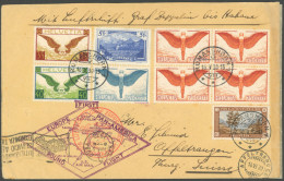 ZULEITUNGSPOST 57NN BRIEF, Schweiz: 1930, Südamerikafahrt, Friedrichshafen-Havanna, Gute Frankatur (u.a. Viererblock Mi. - Poste Aérienne & Zeppelin