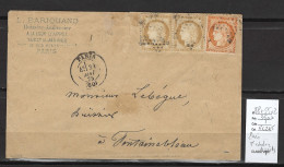 France - Lettre - Paris - 3eme Echelon De Poids - 1875 - Yvert 38 Et 55 X 2 - 1849-1876: Période Classique