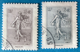 France 2021 : Philatélie, Semeuse Lignée N° 5532 à 5533 Oblitéré - Used Stamps