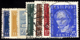 ESTLAND 135-41 O, 1938, Päts, Reval, Hundertjahrfeier, 7 Prachtwerte, Mi. 32.- - Estonie