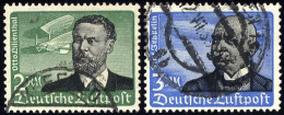 Dt. Reich 538/9x O, 1934, 2 RM Lilienthal Und 3 RM Graf Zeppelin, Senkrechte Gummiriffelung, In Normaler Zähnung, Pracht - Used Stamps