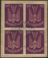 Dt. Reich 235 VB BrfStk, 1923, 10 M. Holztaube Im Viererblock, Pracht, Gepr. Infla, Mi. (48.-) - Usados