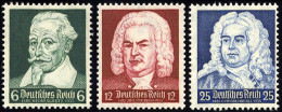 Dt. Reich 573-75 **, 1935, Schütz-, Bach-, Händel-Feier, Prachtsatz, Mi. 32.- - Ungebraucht