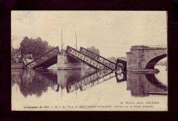 95 - GUERRE 14/18 - BEAUMONT-sur-OISE - LE PONT DÉTRUIT PAR LE GÉNIE FRANCAIS -  - Beaumont Sur Oise