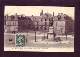 28 - CHARTRES - LA STATUE DE MARCEAU ET LA GENDARMERIE - ANIMÉE -  - Chartres