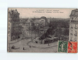 CLICHY : Place De La République, Les Etablissements Du "Printemps" Et Le Parc Denain - état - Clichy