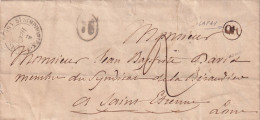 LETTRE. 5 DEC 1844. ST SYMPHORIEN SUR COISE. RHONE. ORIGINE RURALE OR = LAFAY. POUR ST ETIENNE - 1801-1848: Précurseurs XIX