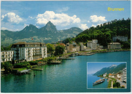 SVIZZERA    BRUNNEN   MIT  VIERWALDSTATTERSEE MIT  MYTHEN      (VIAGGIATA) - Autres & Non Classés