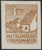 MECKLENBURG-VORPOMMERN 29xa **, 1946, 3 Pf. Lebhaftorangebraun, Kreidepapier, Pracht, Mi. 30.- - Autres & Non Classés