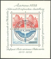 SCHWEIZ BUNDESPOST Bl. 4 O, 1938, Block Aarau, Ersttags-Sonderstempel, Pracht, Mi. 40.- - Other & Unclassified