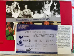 Football Ticket Billet Jegy Biglietto Eintrittskarte Tottenham Hotspur - Birmingham City 02/12/2007 Celebrate 125 Years - Tickets - Entradas