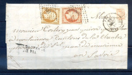 200324 LETTRE POUR ROYAUME SARDE  SAVOIE  Timbres Touchés - 1849-1876: Klassik