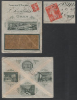 PERFORE "SEG" / 1914 ALGERIE - ORAN DOMAINE St EUGENE SUR ENVELOPPE ILLUSTREE - PERFIN - LOCHUNG (ref 8207) - Covers & Documents