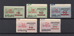 !!! FISCAUX, CONNAISSEMENT SERIE N°48/52 SURCH EPREUVE NEUVE ** - Stamps