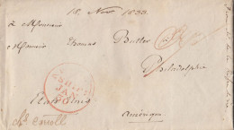 MTM116 - 1833 TRANSATLANTIC LETTER FRANCE TO USA Steamer CARROLL - TRIPLE RATE LETTER - Poste Maritime