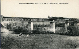 X127754 LOIR ET CHER SAVIGNY SUR BRAYE LE PONT DE CHEMIN DE FER ( ECOUTE S' IL PEUT )  AVEC TRAIN - Autres & Non Classés