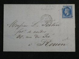 DN16  FRANCE  LETTRE  1869  PETIT BUREAU A ROUEN   + N°29 + AFF. INTERESSANT +++ - 1849-1876: Klassik