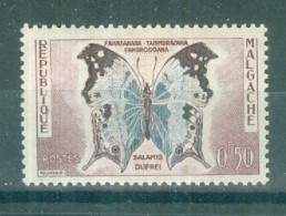 REPUBLIQUE MALGACHE - N°343** MNH.LUXE. SCAN DU VERSO. Papillons Et Cultures. - Schmetterlinge