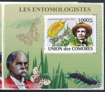 Comores Jean Henri FABRE John Henry COMSTOCK   On Margin Entomologists Butterfly Papillon  BF Luxe - Vlinders