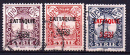 Lattaquié  - 1933 -  Tb De Syrie Surch - N° 20 à 22  - Oblit - Used - Usados