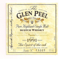 Etiquette GLEN PEEL: Pure Malt Vintage - 1989  - Scotch Wisky From SPEYSIDE Region - - Whisky