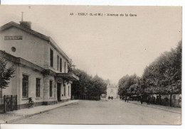 Carte Postale Ancienne Esbly - Avenue De La Gare - Chemin De Fer - Esbly