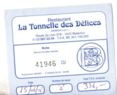 Waterloo , Restaurant La Tonnelle Des Délices , ( 2002 ) - Unclassified