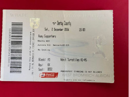 Football Ticket Billet Jegy Biglietto Eintrittskarte W.B.A. - Derby County 02/12/2006 - Tickets D'entrée