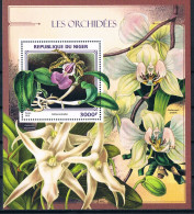 Bloc Sheet Fleurs Orchidées Flowers Orchids  Neuf  MNH **  Niger 2016 - Orchidee