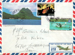 POLYNESIE AFFRANCHISSEMENT COMPOSE SUR LETTRE POUR LA FRANCE 1981 - Brieven En Documenten