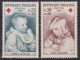 Peinture, Impressionnisme - FRANCE - Pierre Auguste Renoir: Bébé à La Cuiller, Coco écrivant - N° 1466-1467 ** - 1965 - Unused Stamps