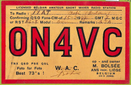 Af5213 - BELGIUM Belgique - RADIO CARD - Liege - 1947 - Radio