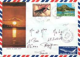 POLYNESIE AFFRANCHISSEMENT COMPOSE SUR LETTRE POUR LA FRANCE 1980 - Covers & Documents