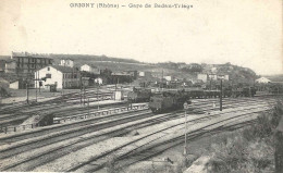 69 GRIGNY GARE DE BADAN TRIAGE TRAINS CHEMINS DE FER LOCOMOTIVES TRANSPORTS RHONE - Grigny