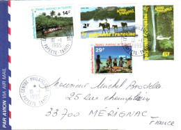 POLYNESIE AFFRANCHISSEMENT COMPOSE SUR LETTRE POUR LA FRANCE 1981 - Lettres & Documents