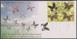 Inde India 2008 FDC Butterfly, Butterflies, Wildlife, Wild Life, First Day Cover - Other & Unclassified