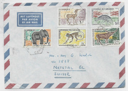 CAMEROUN ANIMAUX DIVERS LETTRE COVER AVION 1963  POUR SUISSE - Cameroon (1960-...)