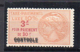 !!! FISCAL, TAXE DE LUXE N°13a SURCH DOUBLE NEUVE * SIGNEE CALVES - Timbres