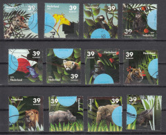 Nederland 2006 Nvph 2441 A Tm L, Mi Nr 2421 - 2432, Bedreigde Dieren, Animals, Lion, Tiger, Monkey, Frog, Compleet - Oblitérés