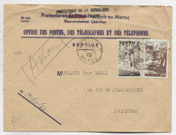 MAROC 1FR+3FR LETTRE AVION SERVICE PTT RABAT 27.12.1944 POUR PERPIGNAN - Brieven En Documenten