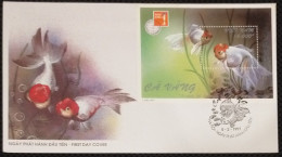 FDC Vietnam Viet Nam Cover With Perf Souvenir Sheet 1997 : Goldfish / Fish (Ms747B) - Viêt-Nam