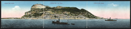 Doble-Postal Gibraltar, Ortsansicht Mit Meer Und Schiffen  - Gibraltar