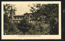 Postal Covadonga, La Catedral Desde El Parque  - Asturias (Oviedo)
