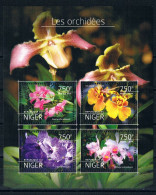 Bloc Sheet Fleurs Orchidées Flowers Orchids  Neuf  MNH **  Niger 2014 - Orchidées