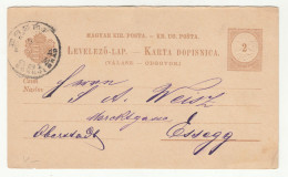 Hungary Croatia ONLY REPLY PART Of Postal Stationery Postal Card Levelezőlap Dopisnica Essek Osijek Pmk B240401 - Croatia